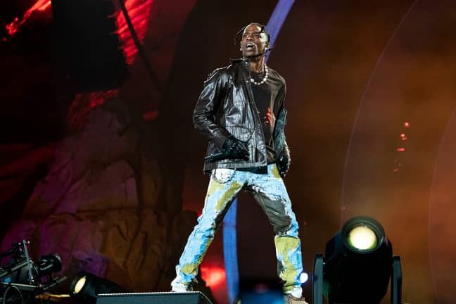 Travis Scott during his performance at Astroworld. Credit: PA