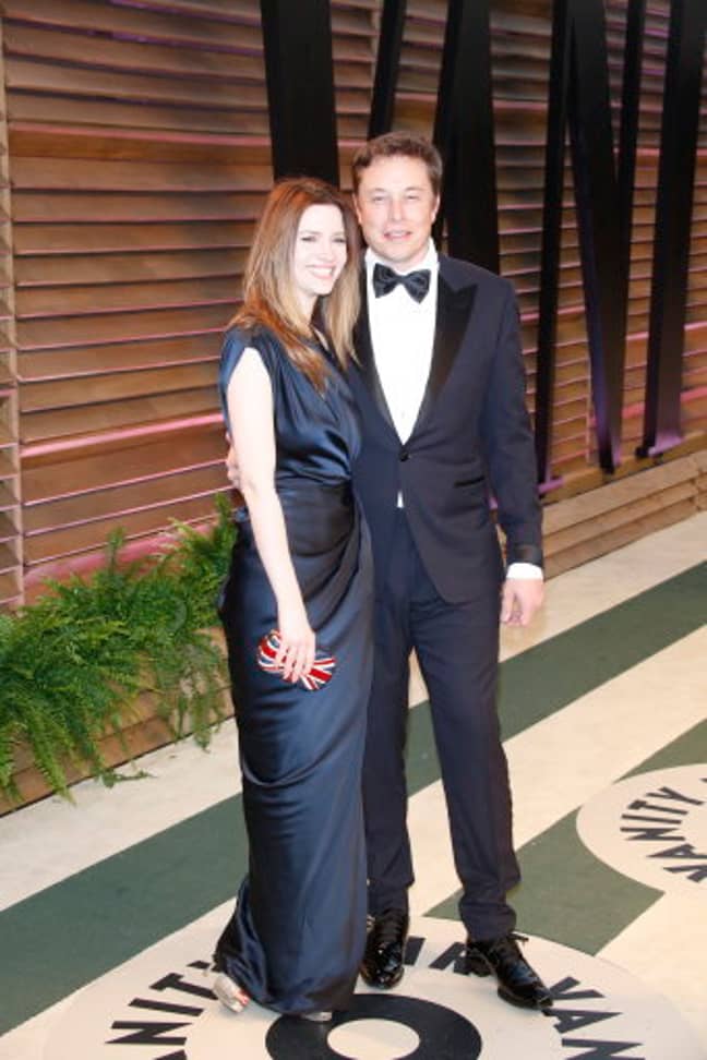 Musk with twice ex-wife Talulah Riley. Credit: PA