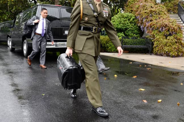 The nuclear football in 2017. Credit: PA