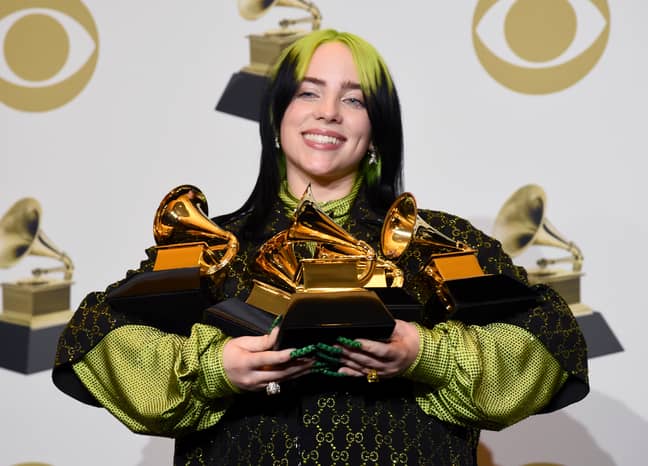 Eilish cleaned up at the Grammys. Credit: PA