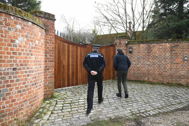 Police outside Keith Flint's house in Essex this morning. Credit: PA