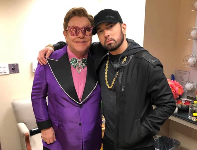 Eminem at The Oscars with Elton John in February 2020 (Credit: Instagram/eminem)