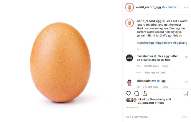 It's sure to hold the record for decades to come. Credit: world_record_egg/Instagram