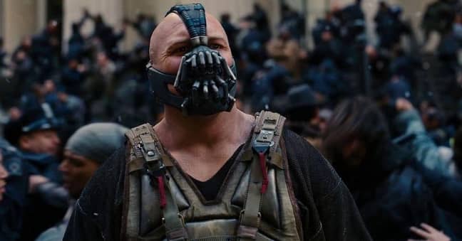 Tom Hardy as Bane. Credit: Warner Bros. 