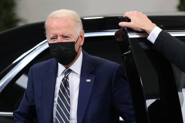 Biden's motorcade was given an eyeful. Credit: Alamy