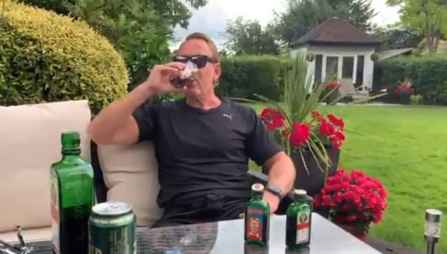 Ray does not advise you try this at home. Credit: Twitter/Ray Parlour