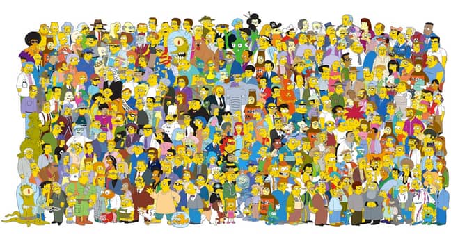 Many characters of The Simpsons