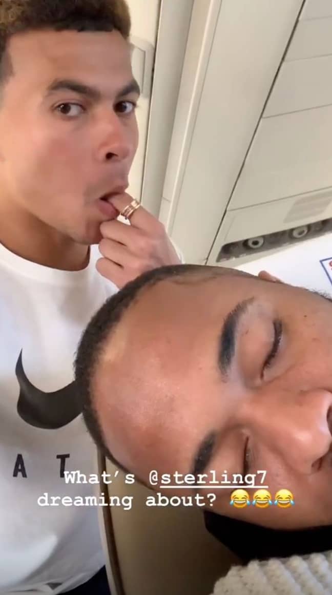The Spurs midfielder filmed himself playing the prank on his teammate. Credit: Instagram