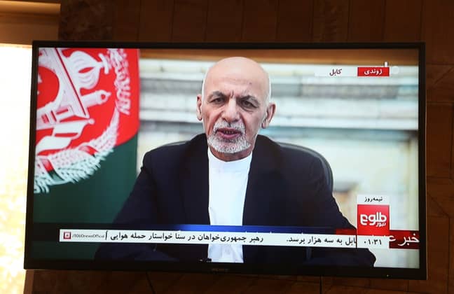 President Ashraf Ghani fled the capital of Kabul as Taliban forces advanced. Credit: PA