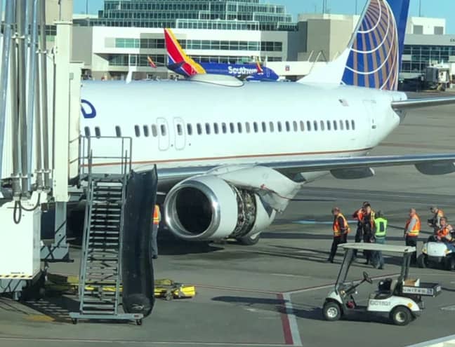 The flight was forced to make an emergency landing back in Denver. Credit: Denver7/Bobby Lewis