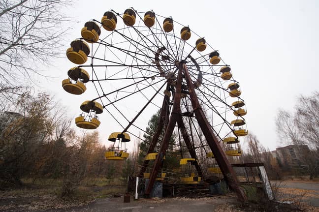 A derelict Ferris wheel in Pripyat. Credit: PA