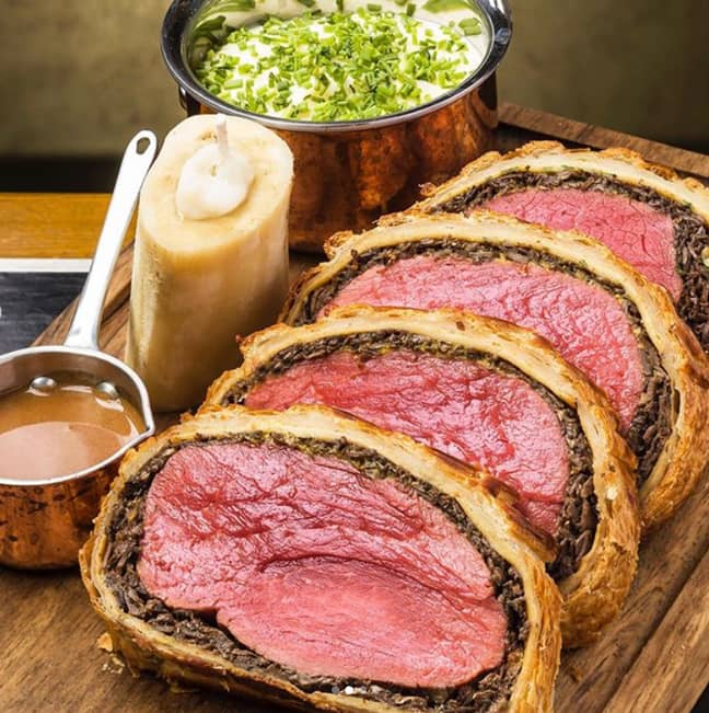 People had fewer qualms with his more conventional Wellington, though some people said it looked raw. Credit: Instagram/Gordon Ramsay 