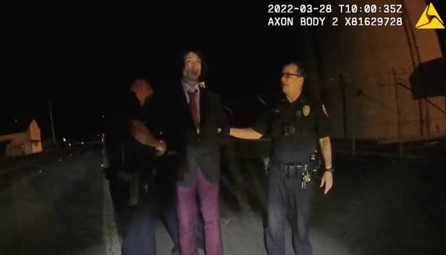 The actor's bizarre arrest was captured through bodycam footage. Credit: Mega
