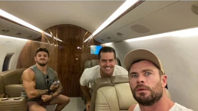 Freeman (top right) says Hemsworth wouldn't qualify for his gym. Credit: Instagram