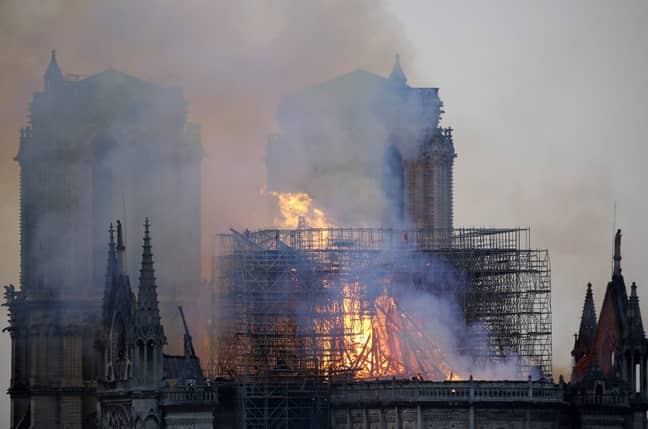 Lesley Rowan thought she could see Jesus in the flames at Notre-Dame cathedral. Credit: Getty