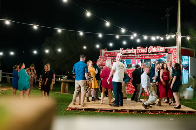 The poultry-themed nuptials featured a KFC food truck. Credit: KFC