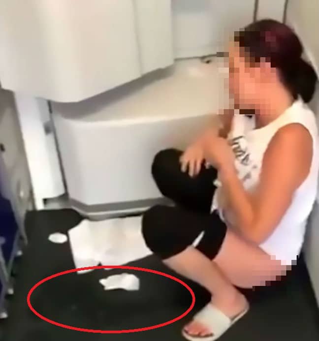Woman Pees On Floor Of Aeroplane In Front Of Shocked Passengers.