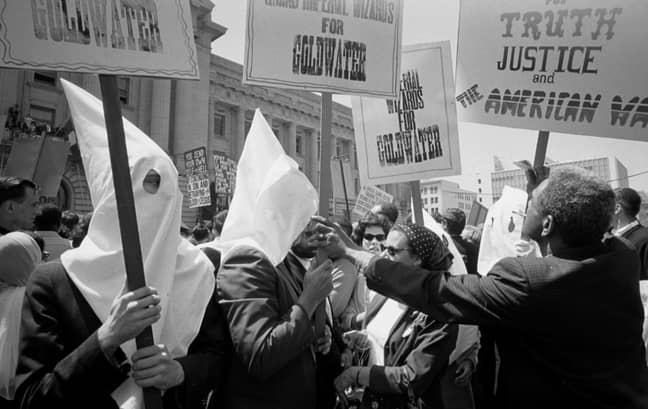 A photo of KKK members in 1964. Credit: PA