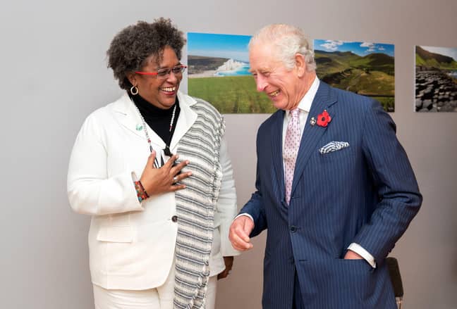 Prime Minister Mia Amor Mottley with Prince Charles. Credit: Jane Barlow/Pool via REUTERS
