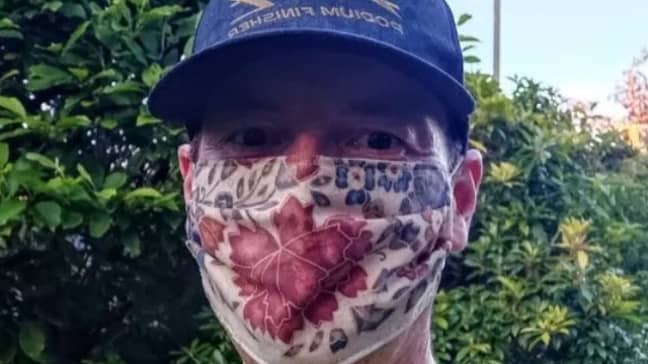 Tom Lawton ran 22 miles while wearing a face mask to show that they didn't affect oxygen levels. Credit: GoFundMe