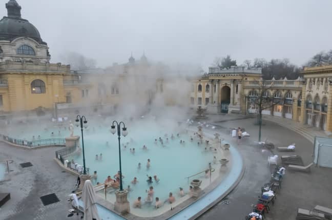 Szechenyi Thermal Bath in Budapest, Hungary. Credit: PA