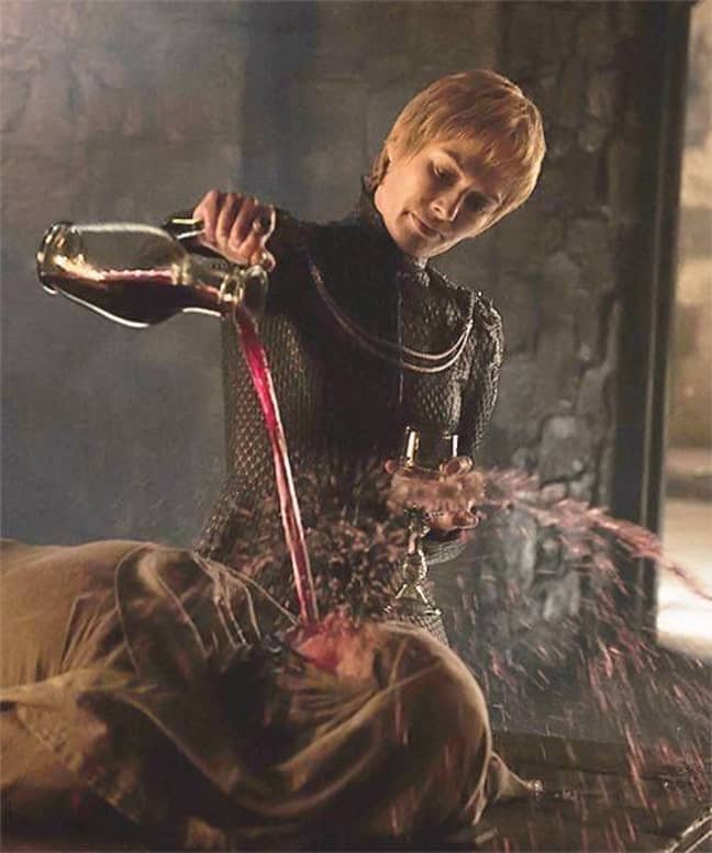 Cersei Lannister poured wine on Septa Unella. Credit: HBO