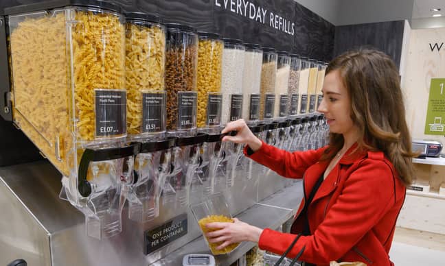 The premium supermarket brand has started a trial allowing customers to bring in their own containers. Credit: Waitrose