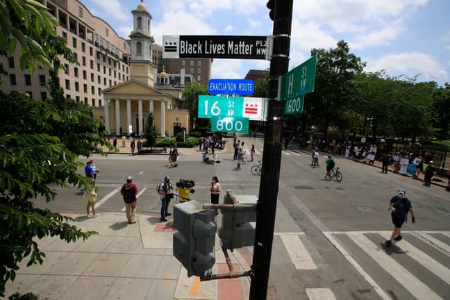 The street has been renamed 'Black Lives Matter Plaza'. Credit: PA