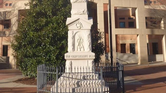 The current Confederate statue. Credit: Change.org