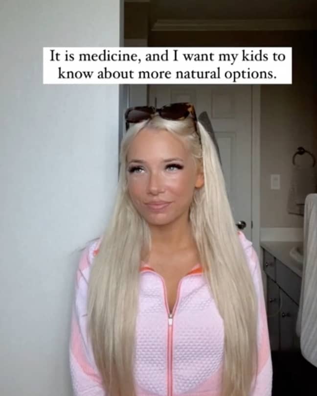 The 28-year-old says she's open with her kids about smoking weed. Credit: Instagram/Caitlin Fladager