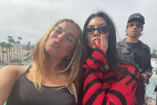 Addison Rae and Kourtney Kardashian hanging out in June 2021 (Credit: Instagram/addisonraee)