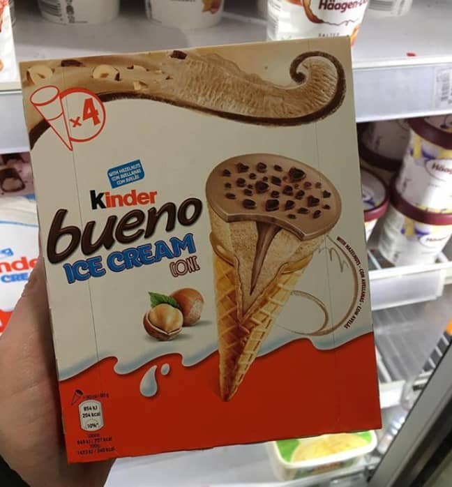Kinder Bueno Ice Cream Cones. Credit: NewFoodsUK/Instagram