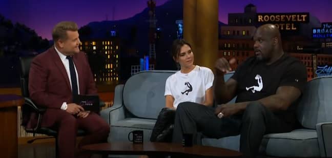Shaq was on the show with Victoria Beckham. Credit: The Late Late Show with James Corden/CBS