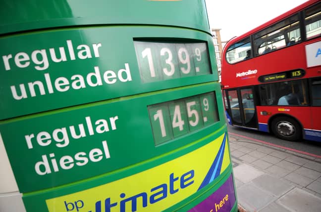 Petrol on sale at a BP garage in 2012. Credit: PA Images/Alamy Stock Photo