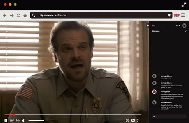 The chat function lets you share your Hopper love with friends while you watch. Credit: Netflix Party