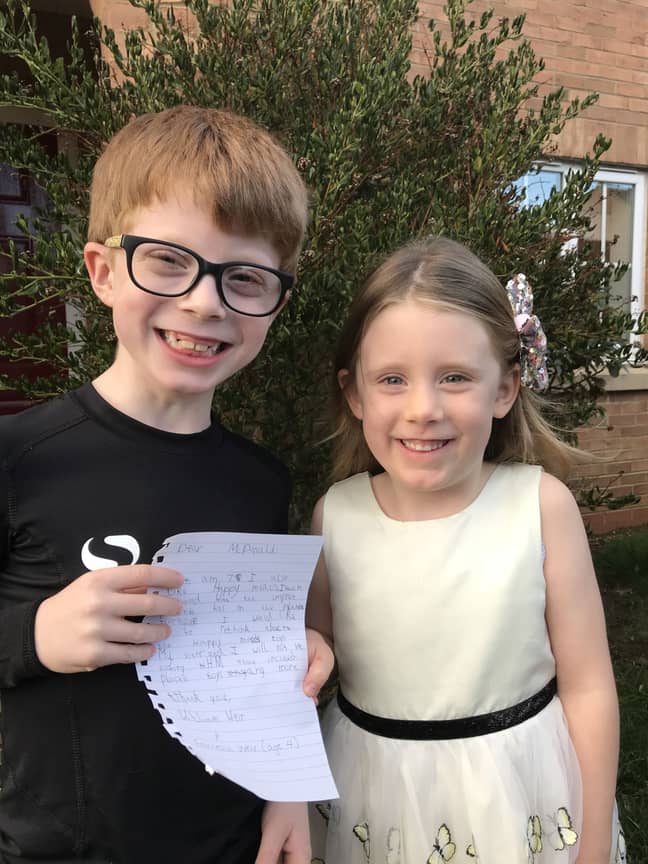 WIlliam Weir and his sister Francesca wrote to McDonald's. Credit: Kennedy News and Media