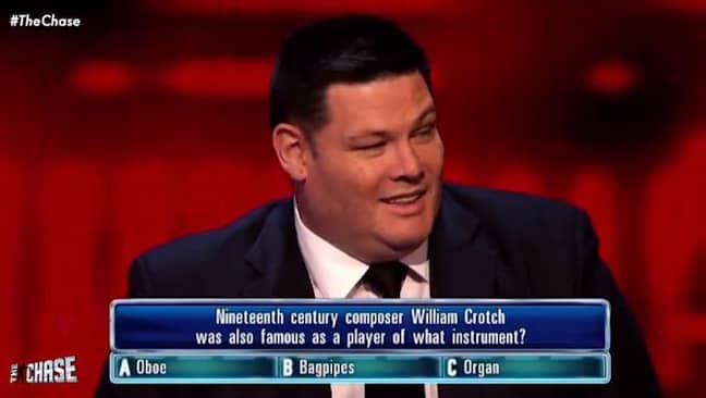 Mark Labbett didn't find the joke all that funny. Credit: ITV/The Chase 