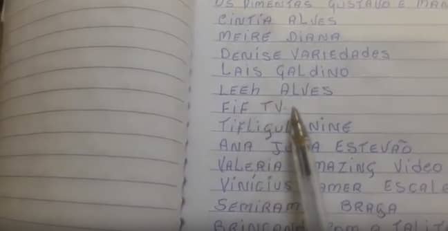 Nilson likes to write down the names of his subscribers so he can thank them all. Credit: YouTube