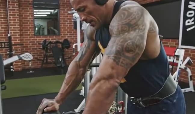 The Rock didn't get arms like this without putting in some graft. Credit: Instagram/The Rock