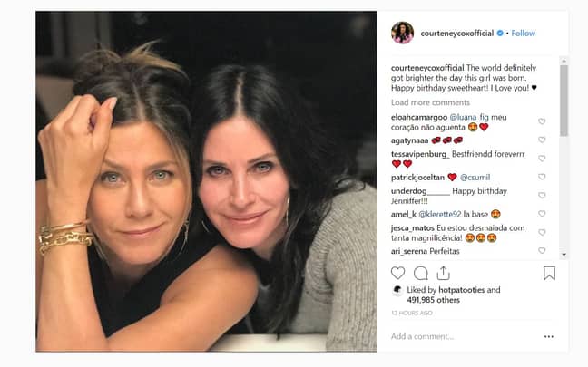 Courteney Cox shared the picture to wish her best pal Jennifer Aniston a happy birthday. Credit: Instagram / Courteney Cox