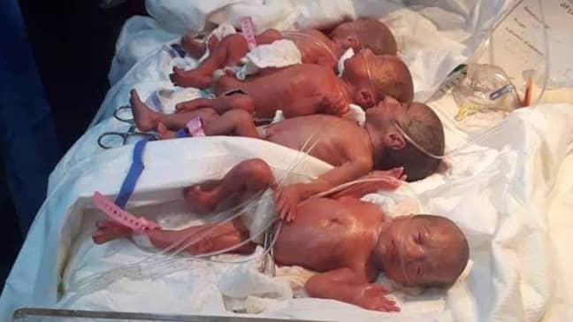 A mum in Iraq gave birth to six girls and a boy. Credit: CEN