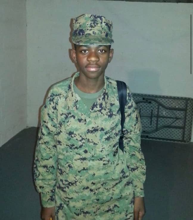 A photo which looks like Lil Nas X in a military uniform is circulating on Twitter. (Credit: Twitter)