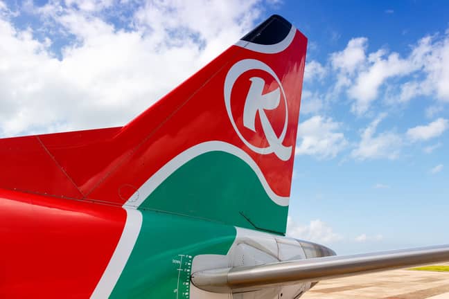 The tail of a Kenya Airways aeroplane. Credit: PA
