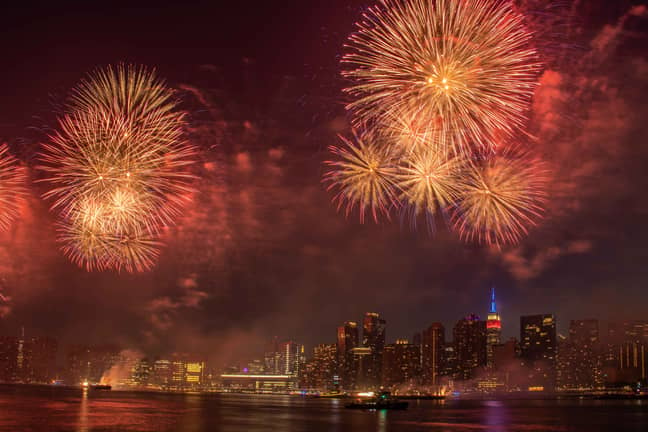 Fireworks in New York to celebrate Independence Day 2021. Credit: PA