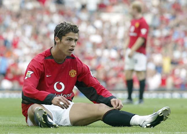 Manchester Uniteds new signing Cristiano Ronaldo after winning his team a penalty in 2003. Credit: PA
