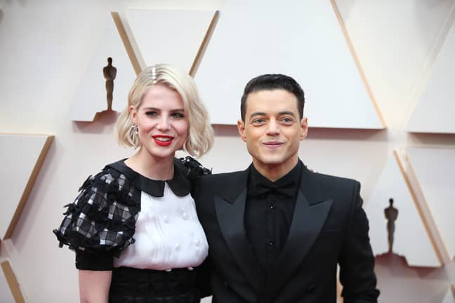 Rami Malek and Lucy Boynton arrive for the red carpet of the 92nd Academy Awards in 2020. (Credit: PA)