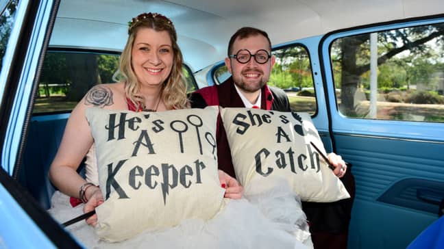 This couple had a full-on Harry Potter-themed wedding. Credit: SWNS