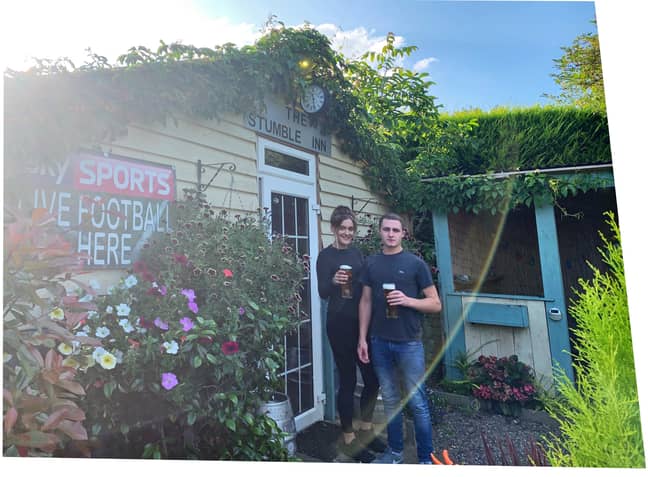 Tom built a pub in his back garden, so no wonder his family love coming round to visit. Credit: LADbible 