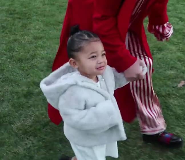 Even Stormi seemed a little blown away by the present. Credit: YouTube/Kylie Jenner
