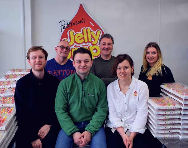 Lewis (front centre) and the team. Credit: Jelly Drops